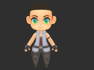 African Boy Hand-Painted Low-Poly 3D Game Assets 3D Model