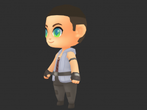 African Boy Hand-Painted Low-Poly 3D Game Assets 3D Model