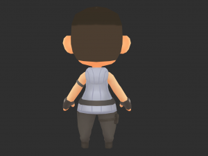 African Boy Hand-Painted Low-Poly 3D Game Assets 3D Model