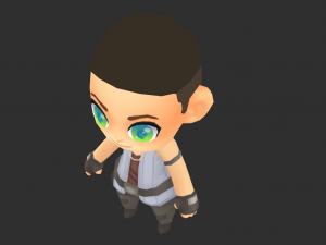 African Boy Hand-Painted Low-Poly 3D Game Assets 3D Model