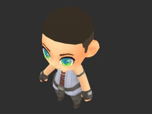 African Boy Hand-Painted Low-Poly 3D Game Assets 3D Model