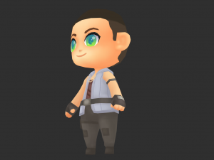 African Boy Hand-Painted Low-Poly 3D Game Assets 3D Model