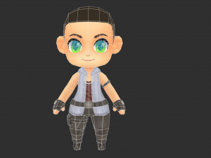 African Boy Hand-Painted Low-Poly 3D Game Assets 3D Model