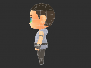 African Boy Hand-Painted Low-Poly 3D Game Assets 3D Model