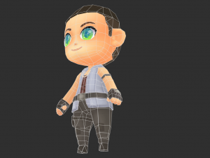 African Boy Hand-Painted Low-Poly 3D Game Assets 3D Model