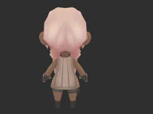 African Girl Hand-Painted Low-Poly 3D Game Assets 3D Model