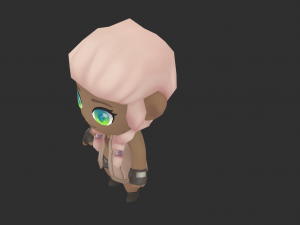 African Girl Hand-Painted Low-Poly 3D Game Assets Modelo 3D