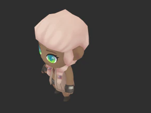 African Girl Hand-Painted Low-Poly 3D Game Assets 3D Model