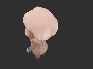 African Girl Hand-Painted Low-Poly 3D Game Assets 3D Model