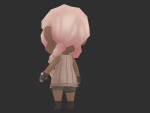 African Girl Hand-Painted Low-Poly 3D Game Assets Modelo 3D