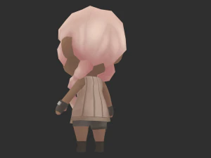 African Girl Hand-Painted Low-Poly 3D Game Assets 3D Model