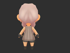 African Girl Hand-Painted Low-Poly 3D Game Assets 3D Model