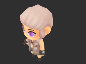 African Girl Hand-Painted Low-Poly 3D Game Assets 3D Model