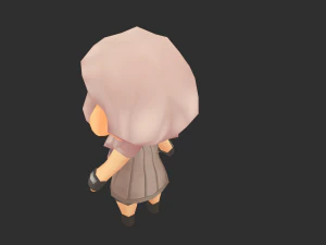 African Girl Hand-Painted Low-Poly 3D Game Assets 3D Model
