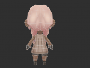 African Girl Hand-Painted Low-Poly 3D Game Assets Modelo 3D