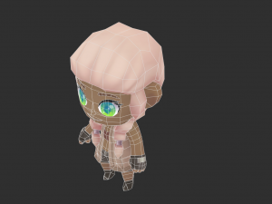 African Girl Hand-Painted Low-Poly 3D Game Assets Modelo 3D