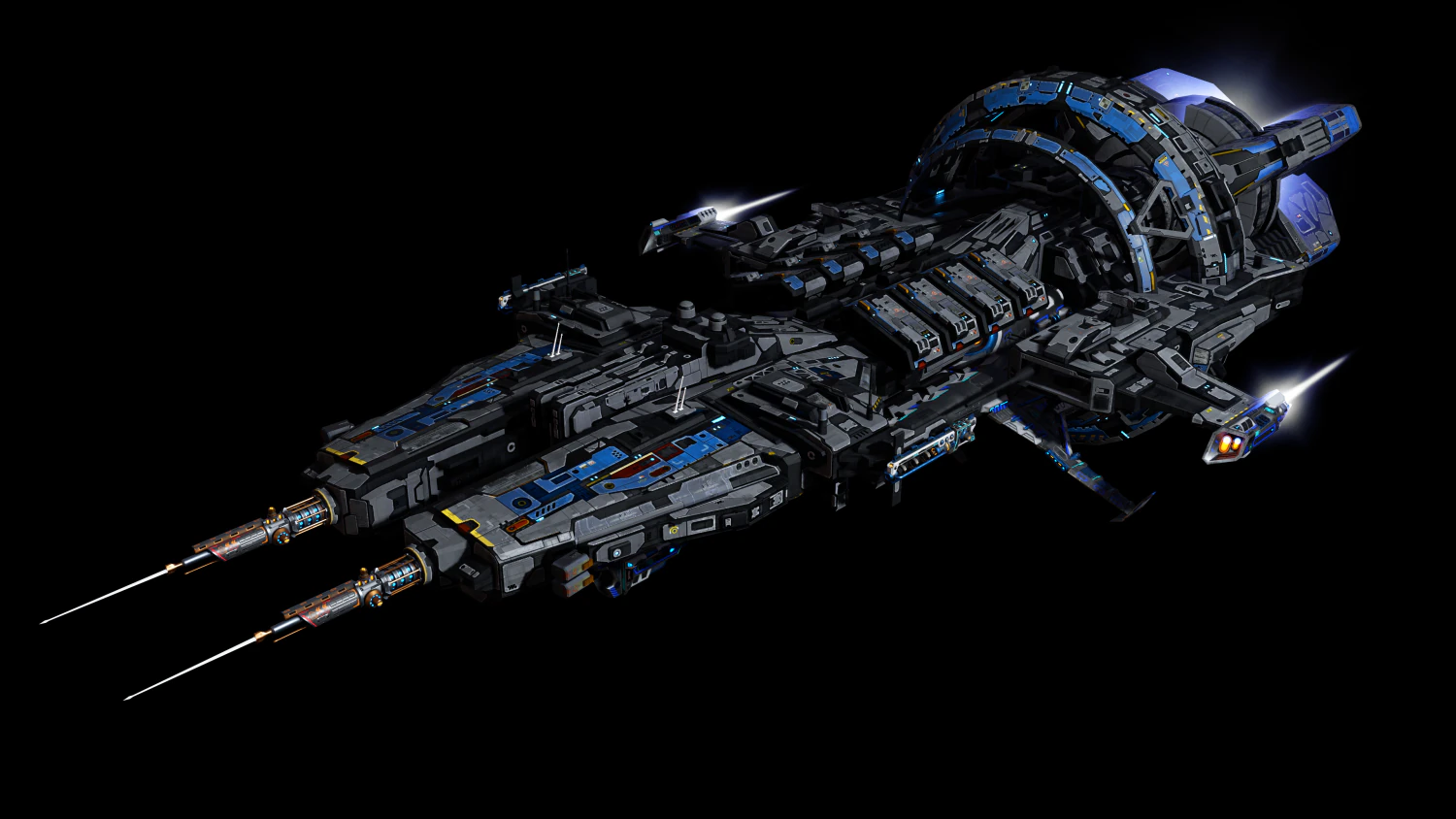 Fantastic Space Ship Highpoly Asset 3D Model .c4d .max .obj .3ds .fbx .stl .blend