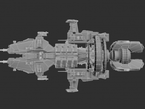 Fantastic Space Ship Highpoly Asset 3D Model