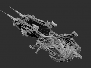 Fantastic Space Ship Highpoly Asset 3D Model