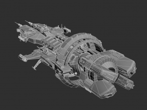 Fantastic Space Ship Highpoly Asset 3D Model
