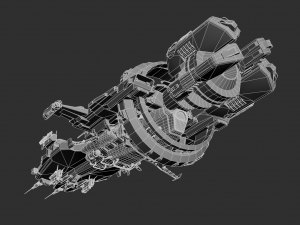 Fantastic Space Ship Highpoly Asset 3D Model