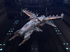Metal Space Ship Highpoly Asset 3D Model