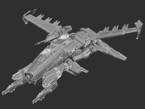 Metal Space Ship Highpoly Asset 3D Model
