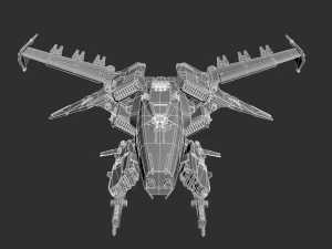 Metal Space Ship Highpoly Asset 3D Model