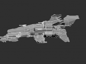Metal Space Ship Highpoly Asset 3D Model