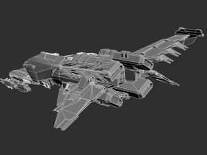 Metal Space Ship Highpoly Asset 3D Model