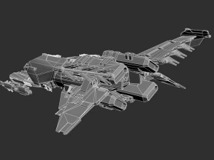 Metal Space Ship Highpoly Asset 3D Model