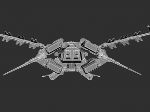 Metal Space Ship Highpoly Asset 3D Model