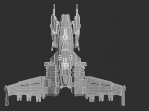 Metal Space Ship Highpoly Asset 3D Model