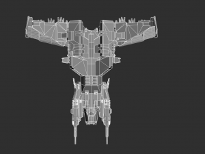 Metal Space Ship Highpoly Asset 3D Model
