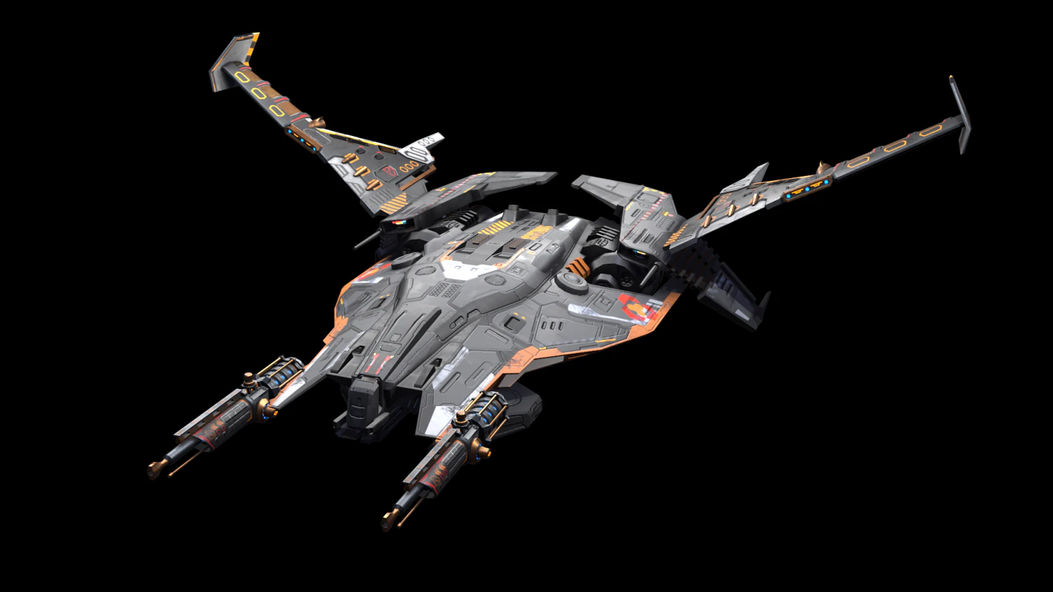 Futuristic Space Ship Highpoly Assets 3D Model .c4d .max .obj .3ds .fbx .stl .blend