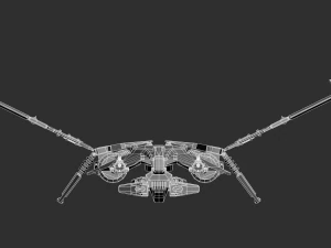 Futuristic Space Ship Highpoly Assets 3D Model