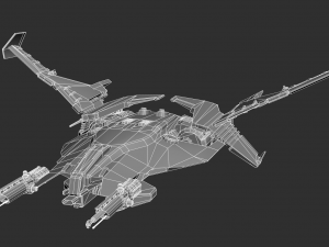 Futuristic Space Ship Highpoly Assets 3D Model