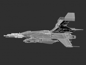 Futuristic Space Ship Highpoly Assets 3D Model