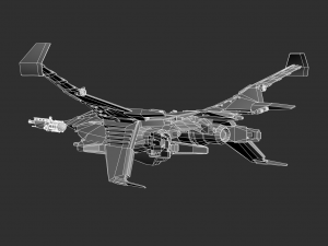 Futuristic Space Ship Highpoly Assets 3D Model