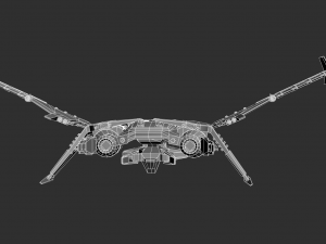 Futuristic Space Ship Highpoly Assets 3D Model