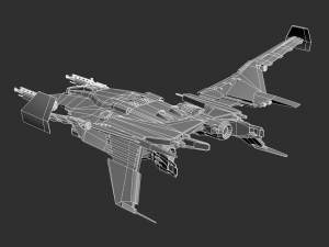 Futuristic Space Ship Highpoly Assets 3D Model