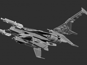 Futuristic Space Ship Highpoly Assets 3D Model