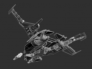 Futuristic Space Ship Highpoly Assets 3D Model