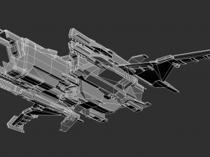 Sci-fi Space Ship Highpoly Asset 3D 모델