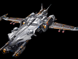 Battle Space Ship Highpoly Asset 3D Model