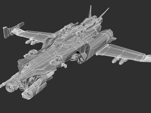 Battle Space Ship Highpoly Asset 3D Model