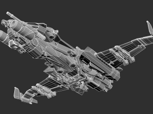 Battle Space Ship Highpoly Asset 3D Model