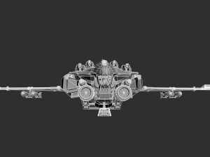 Battle Space Ship Highpoly Asset 3D Model