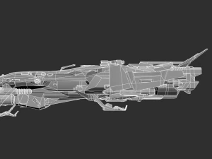 Battle Space Ship Highpoly Asset 3D Model