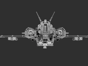 Battle Space Ship Highpoly Asset 3D Model